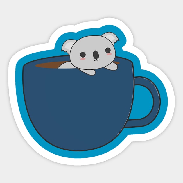 Cute Koala on a Tee T-Shirt Sticker by happinessinatee